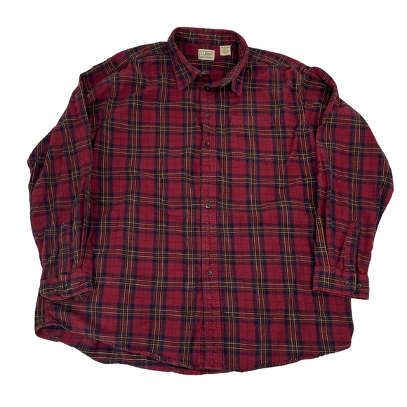 L.L. Bean Other - L.L. Bean Shirt Mens XXL Tall Red Blue Plaid Flannel Outdoor Lumberjack Workwear